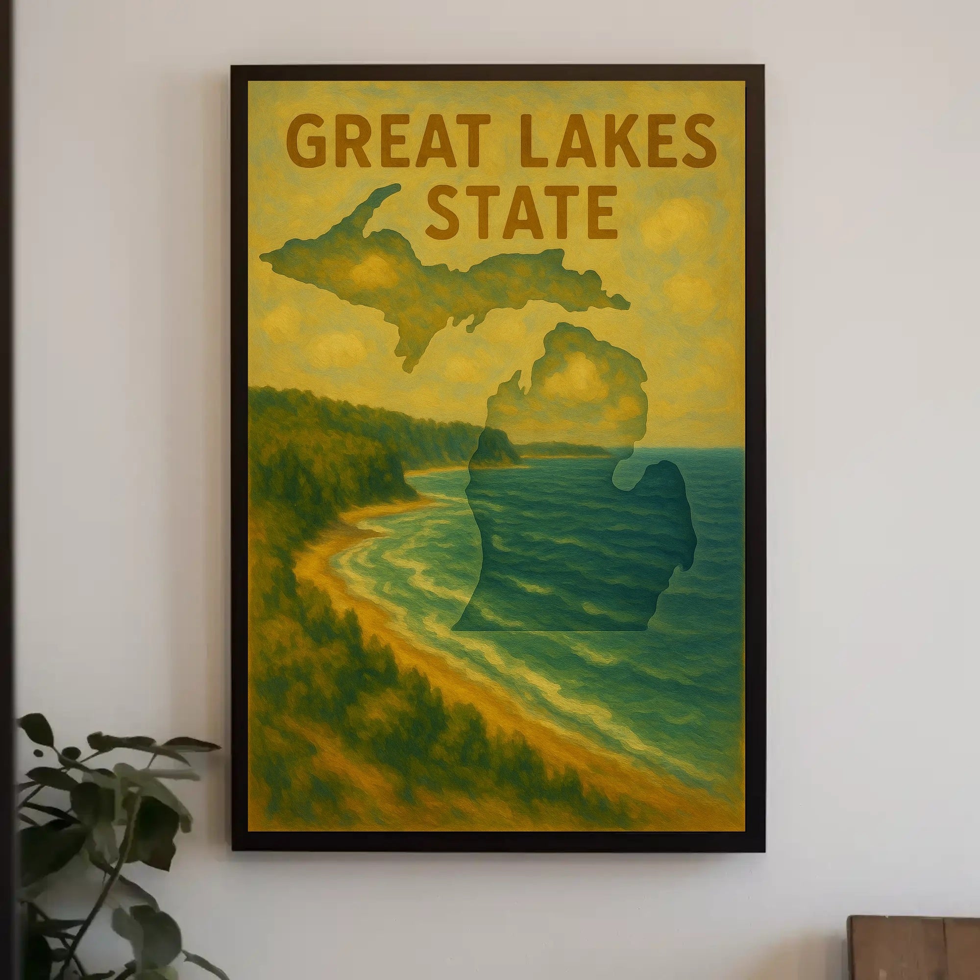 Great Lakes State Impressionistic Travel Poster