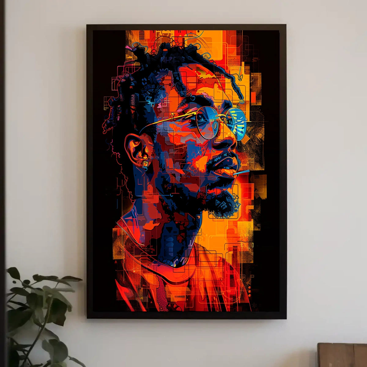 Vibrant Portrait In Abstract Abstract Poster