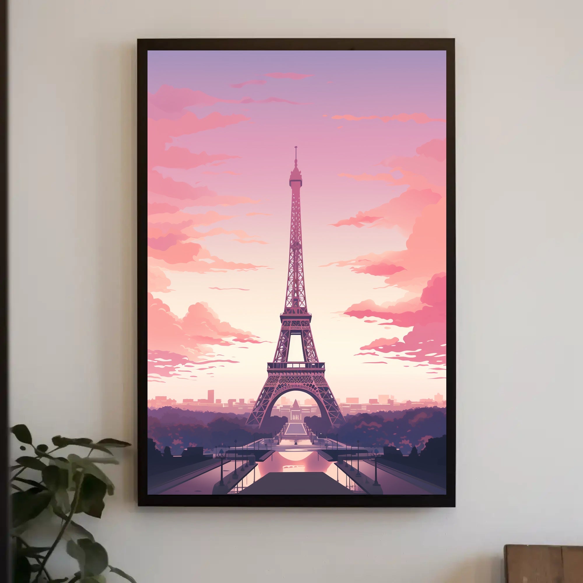 Eiffel Tower Romantic Colors Dreamy Travel Poster