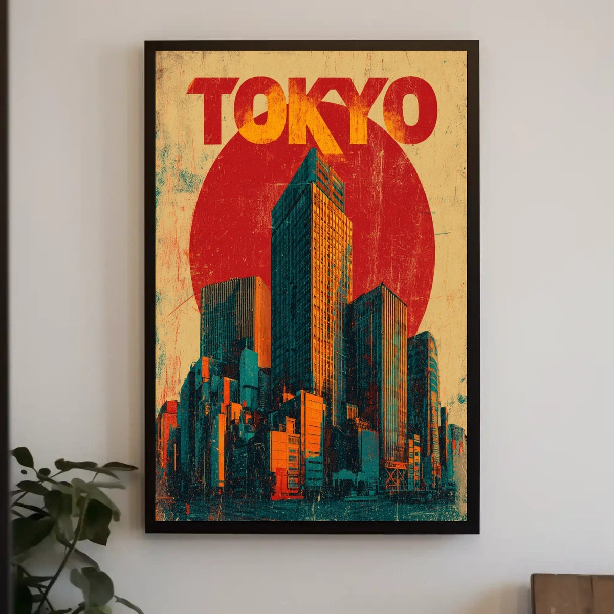 Tokyo Skyline Retro Poster