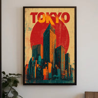 Tokyo Skyline Retro Poster