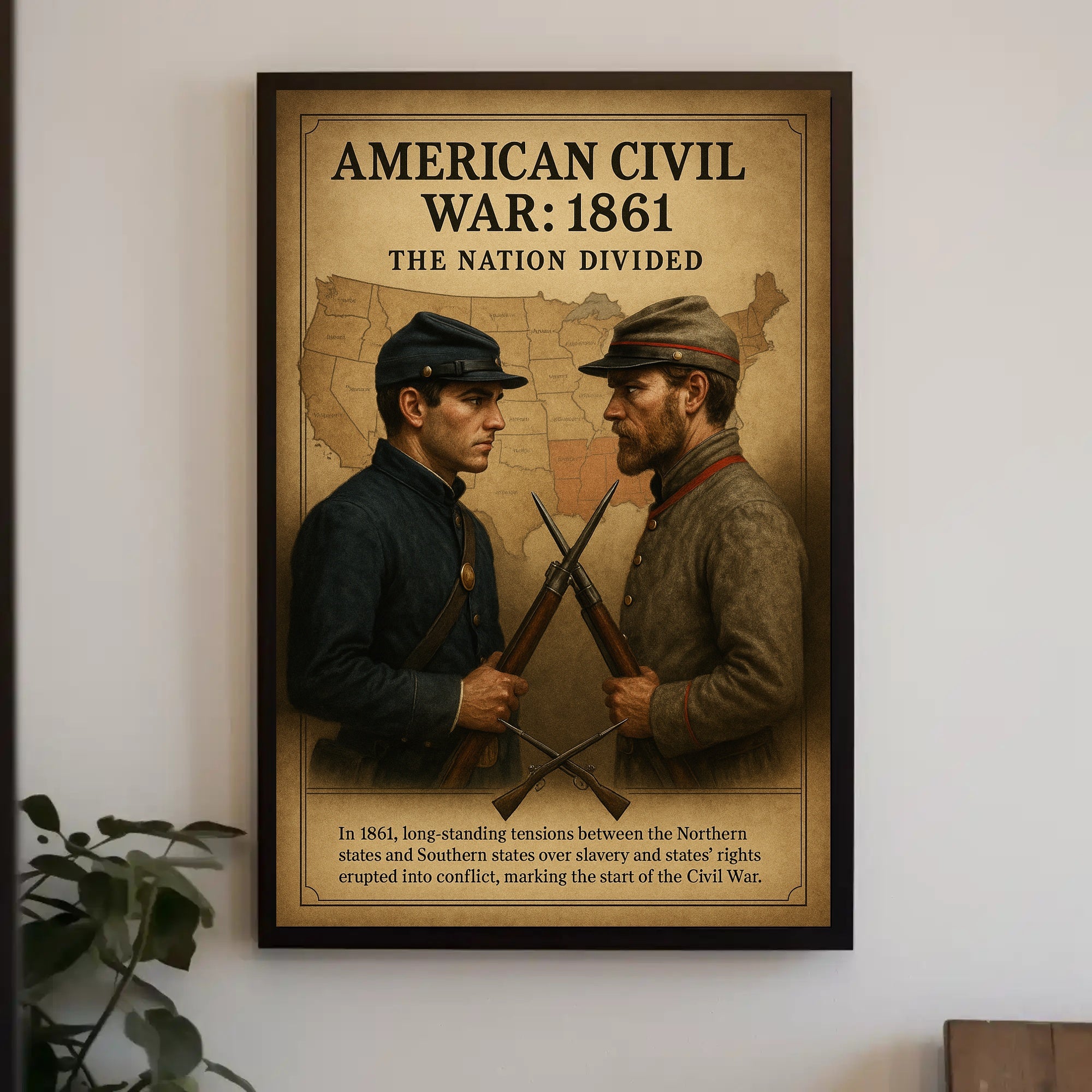 The Nation Divided American Civil War Poster PosterGoat