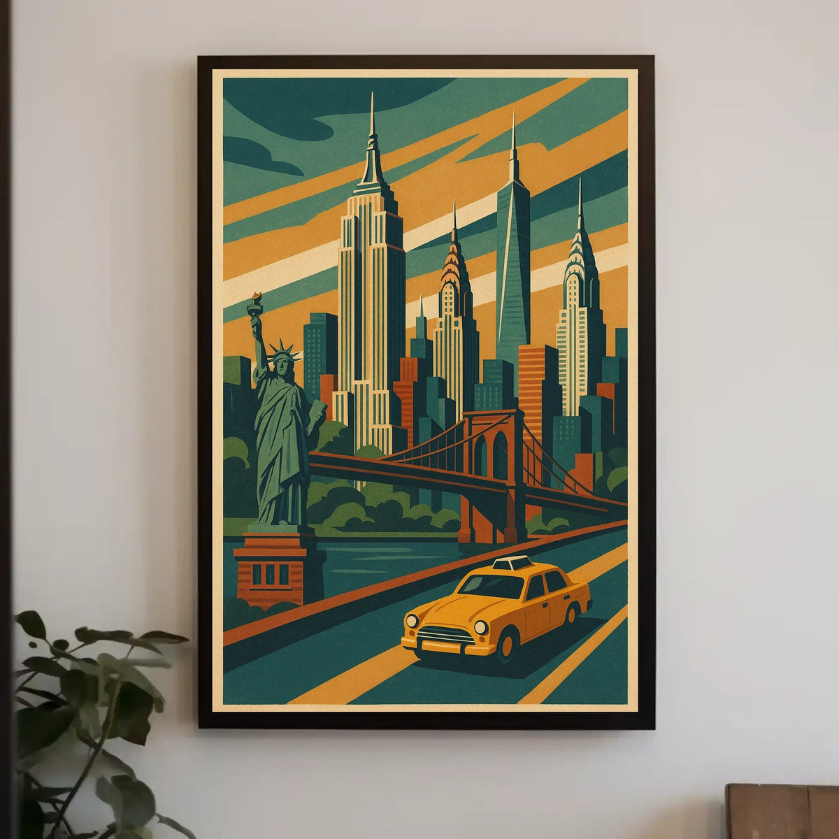 New York City Vibes Poster Vibrant Urban Energy Living Room