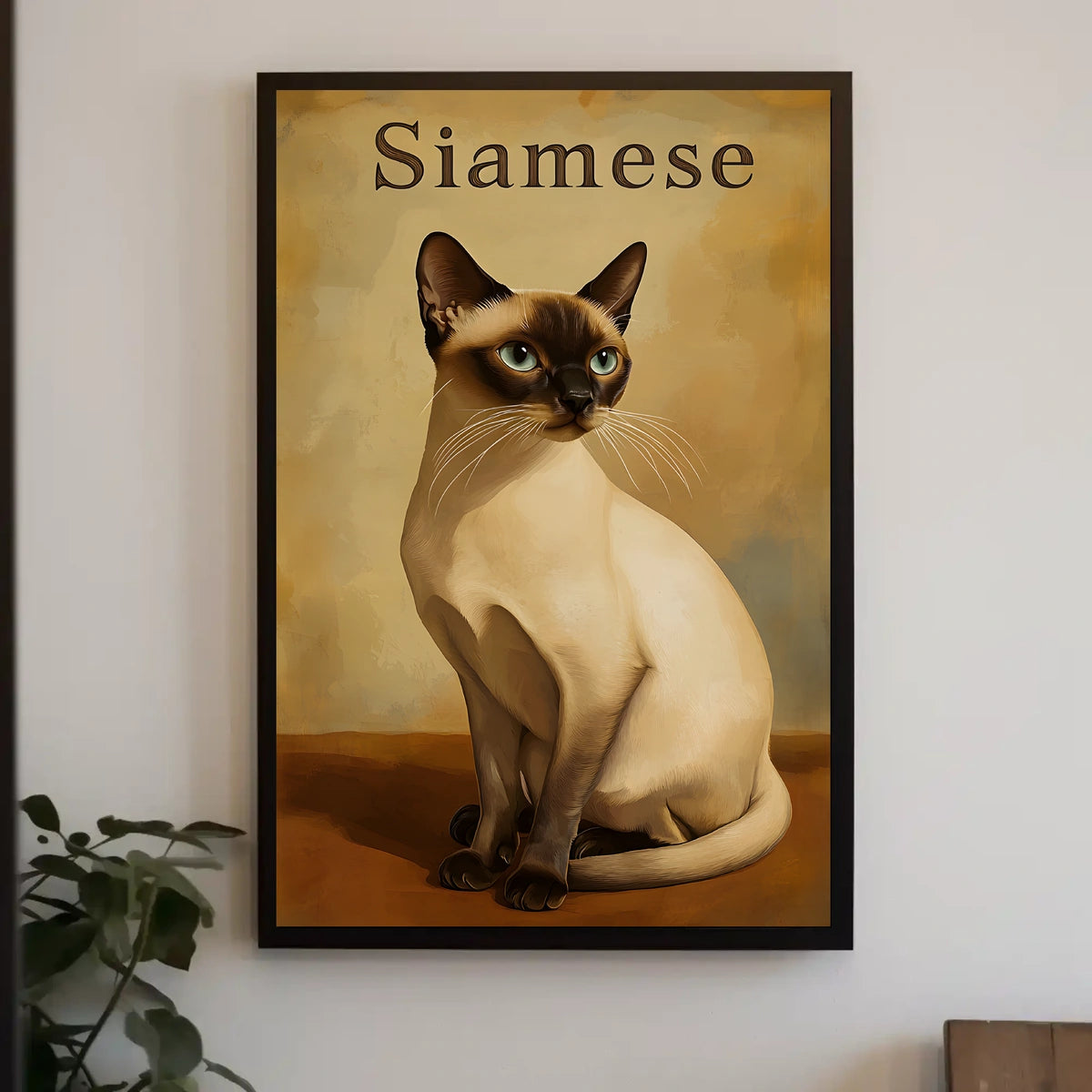 Siamese Cat Digital Painting Wall Decor Art Print Poster