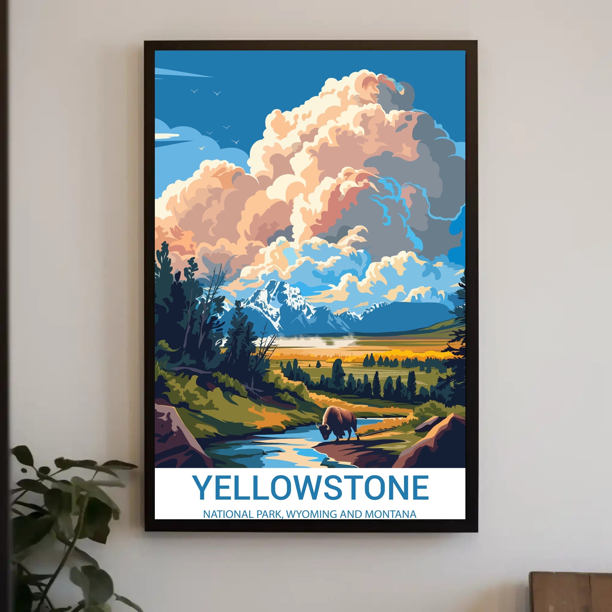 Yellowstone National Park Vintage Wilderness National Park Poster