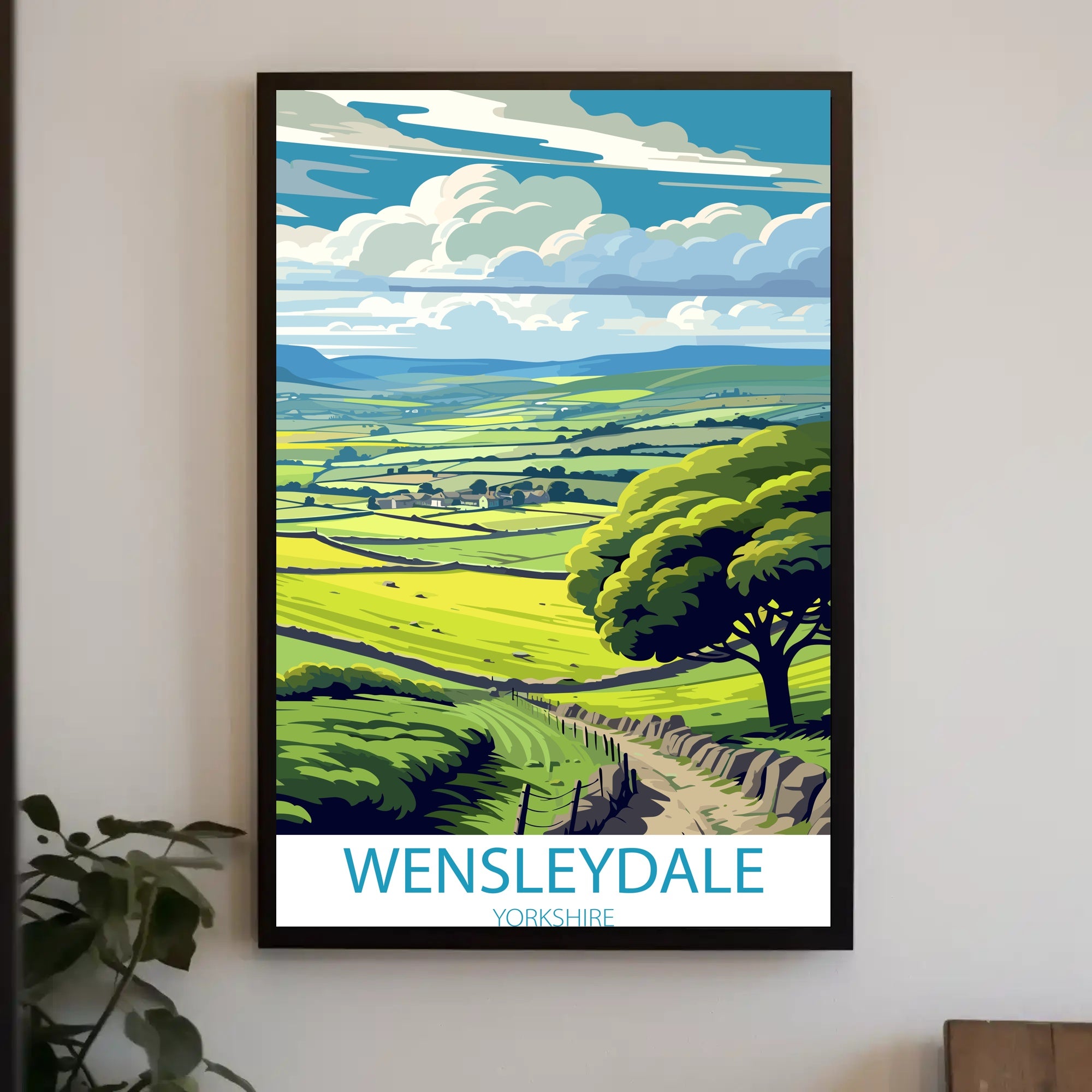 Wensleydale Tranquil Landscape Yorkshire Travel Poster