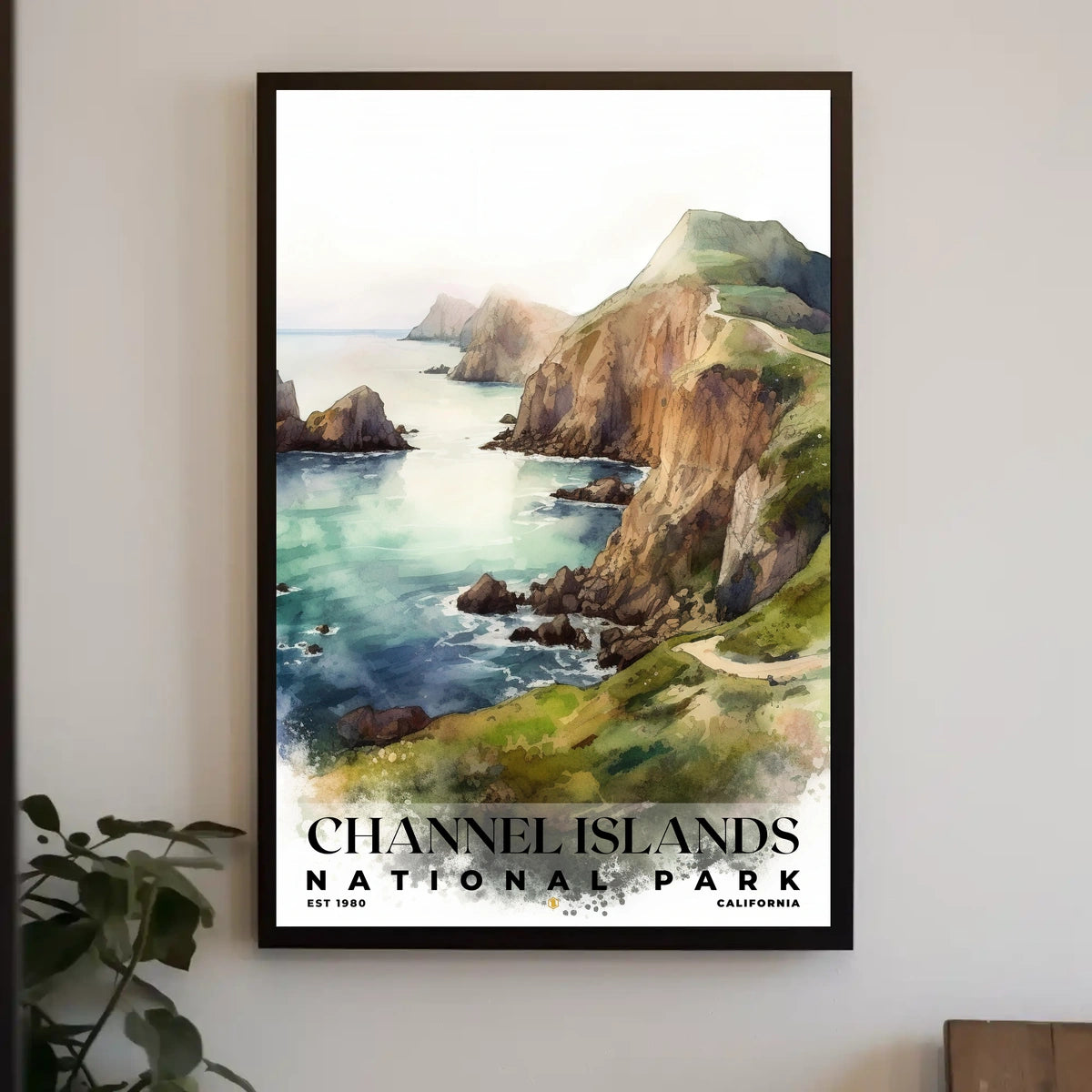 Channel Islands Watercolor Wall Art Poster