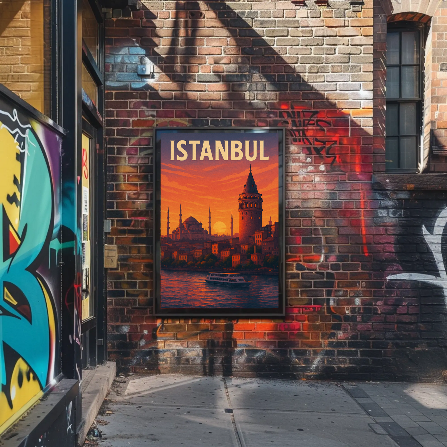 Istanbul Sunset Skyline Travel Poster