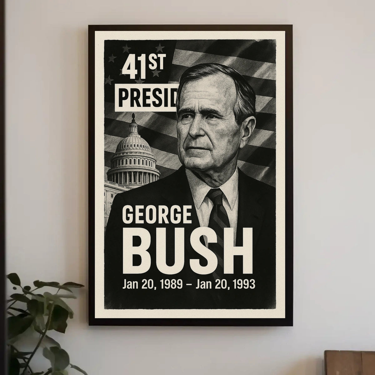 George H. W. Bush 41st President of the United States Digital Montaje Poster