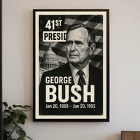 George H. W. Bush 41st President of the United States Digital Montaje Poster