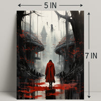 The Red Cloak In A Dystopian Realm Poster