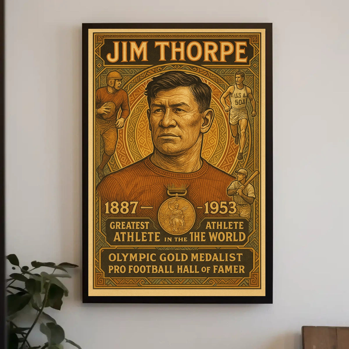 Celebrating Jim Thorpe Legendary Athlete Poster