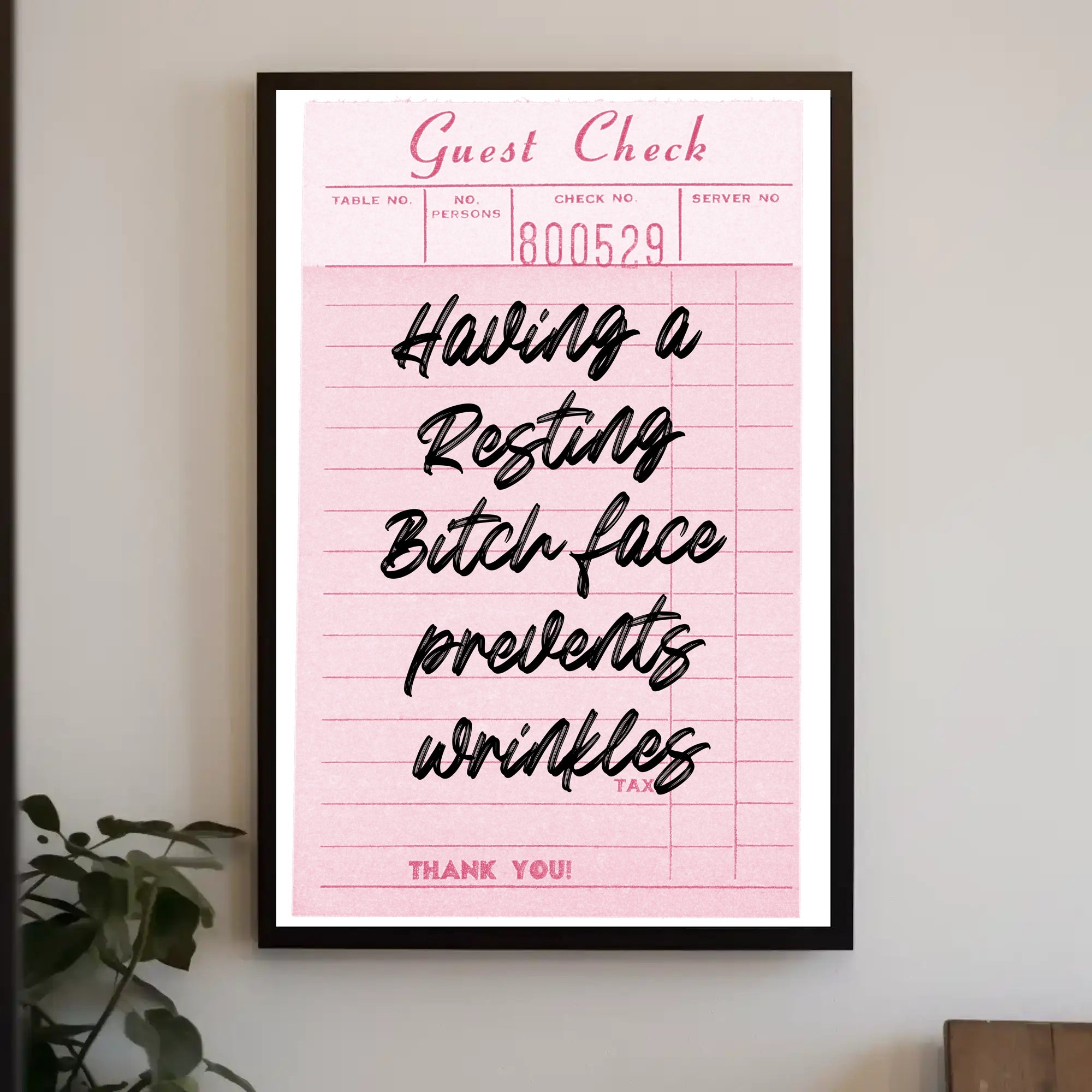 Humorous Vintage Guest Check Pop Culture Poster PosterGoat