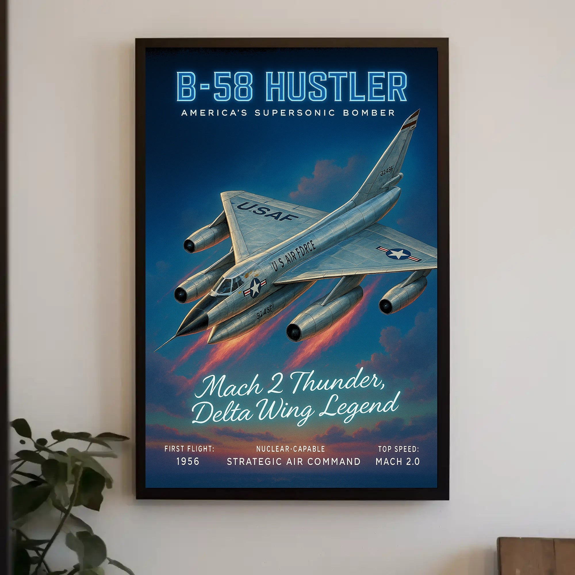 B-58 Hustler Mach 2 Thunder Poster PosterGoat