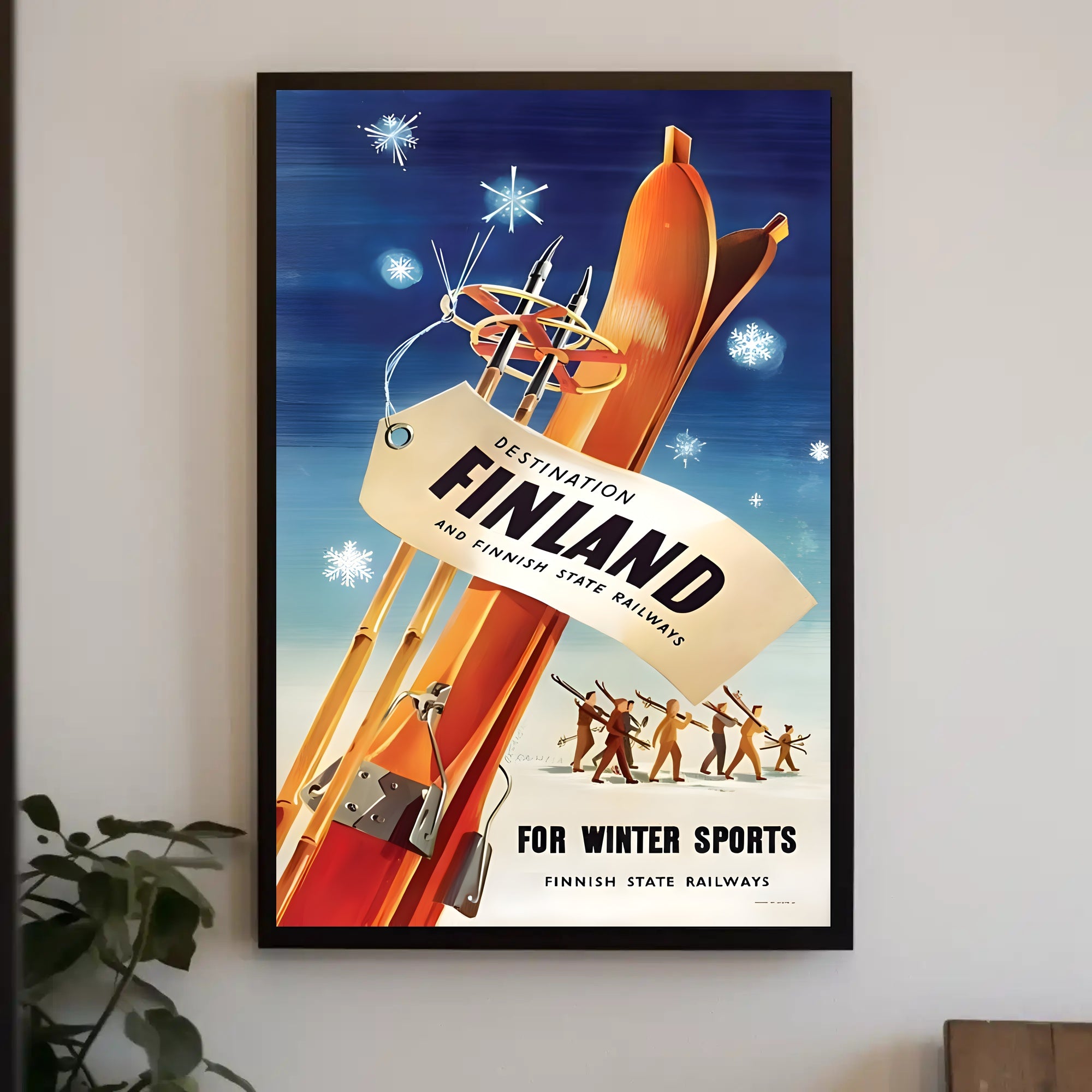 Finland Winter Sports Adventure Vintage Travel Poster PosterGoat