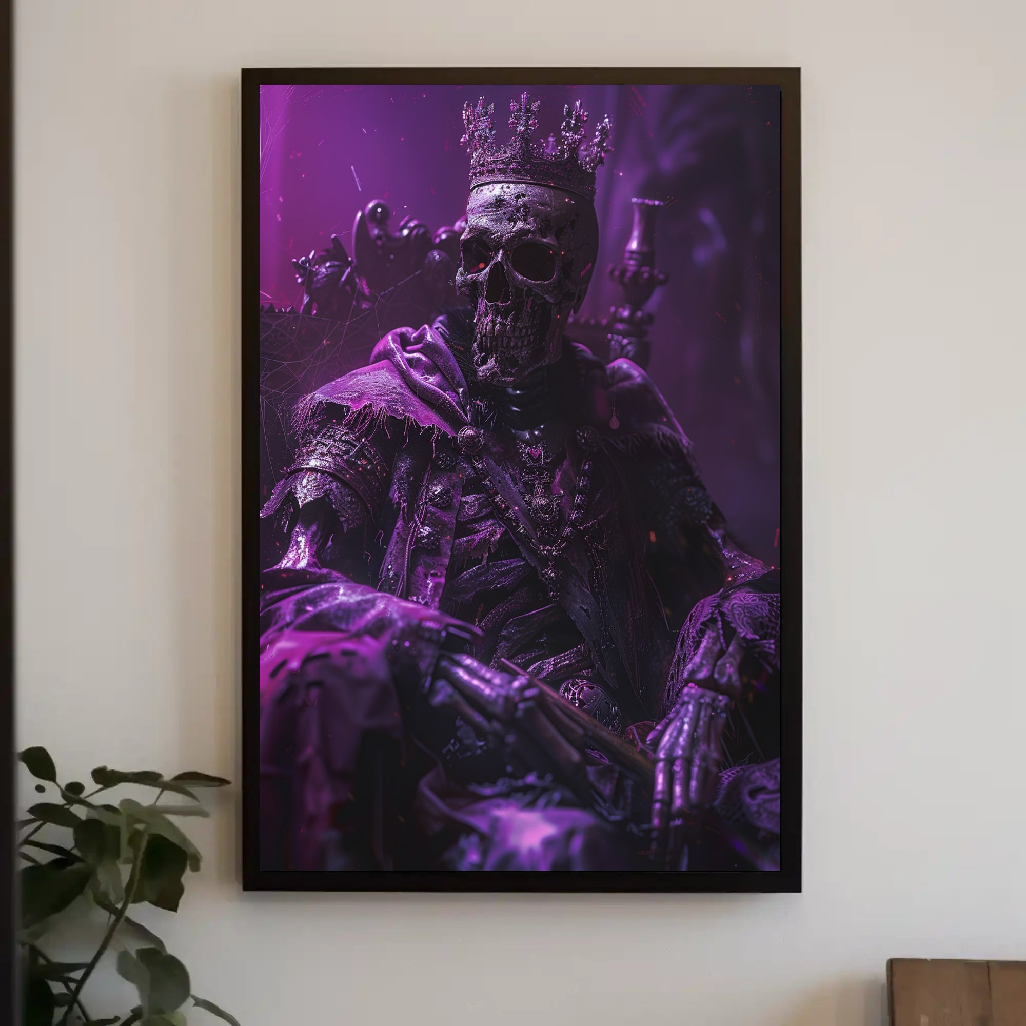 Haunting Skeleton King Gothic Fantasy Poster