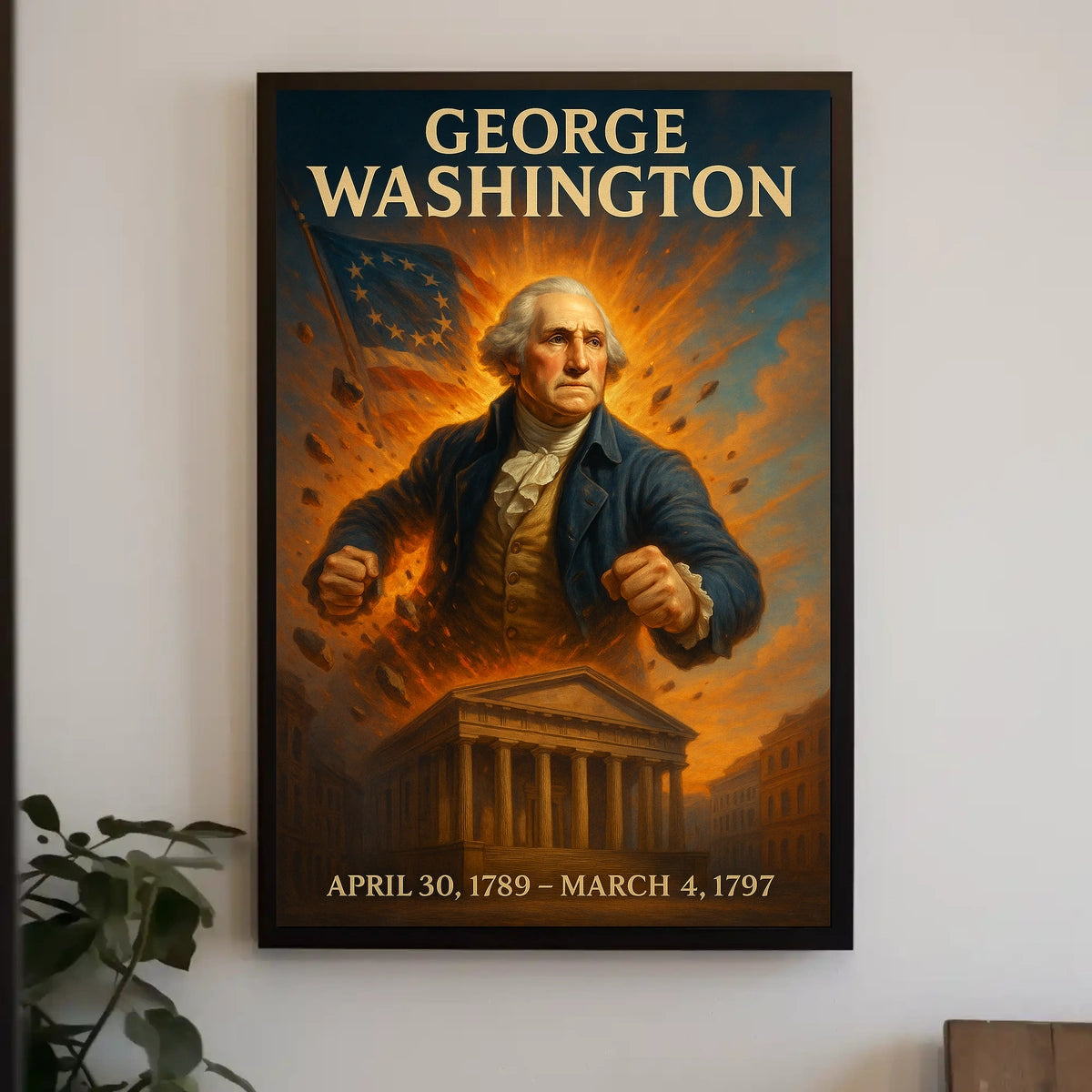 George Washington Vintage Presidential Leadership Historical Poster