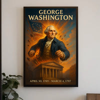 George Washington Vintage Presidential Leadership Historical Poster
