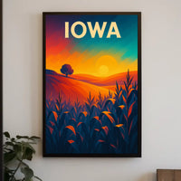 Iowa Sunset Landscape Poster