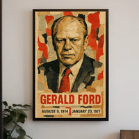 Gerald Ford 38th President of the United States Layered paper Collage Poster