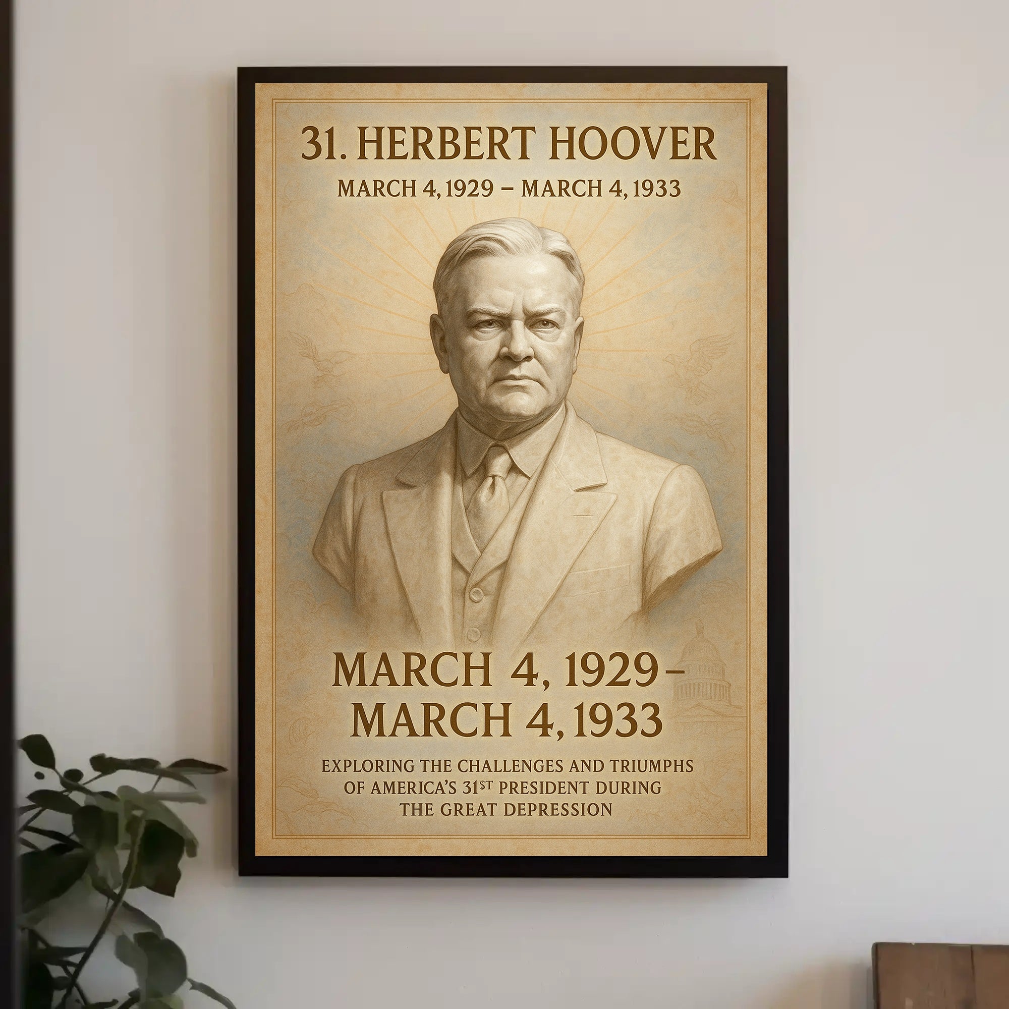 Herbert Hoover Portrait: Historical or Presidential Poster
