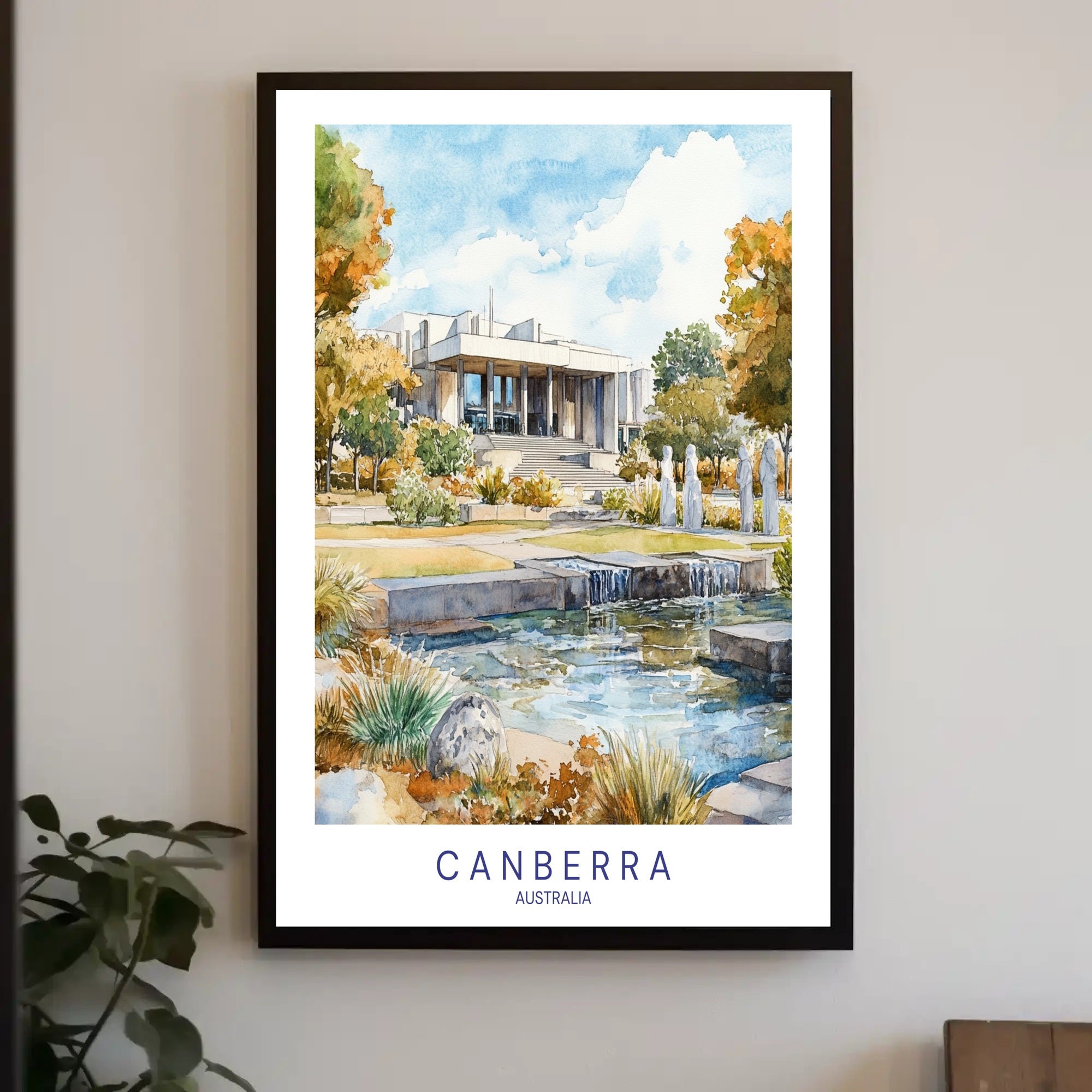 Canberra in Watercolor Poster PosterGoat