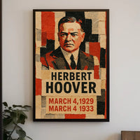 Herbert Hoover 31st President of the United States Layered paper Collage Poster