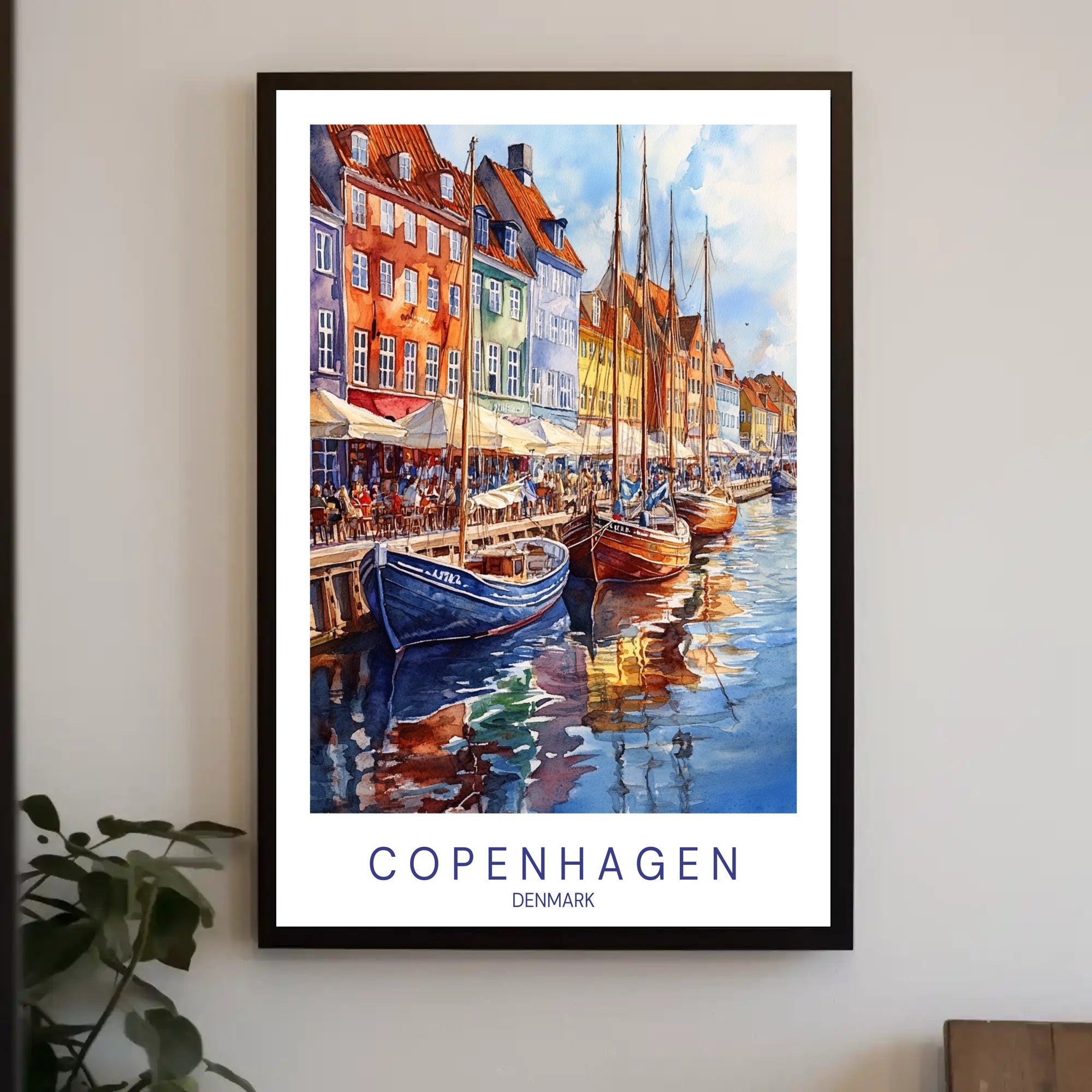 Colorful Waterfront in Copenhagen Poster PosterGoat
