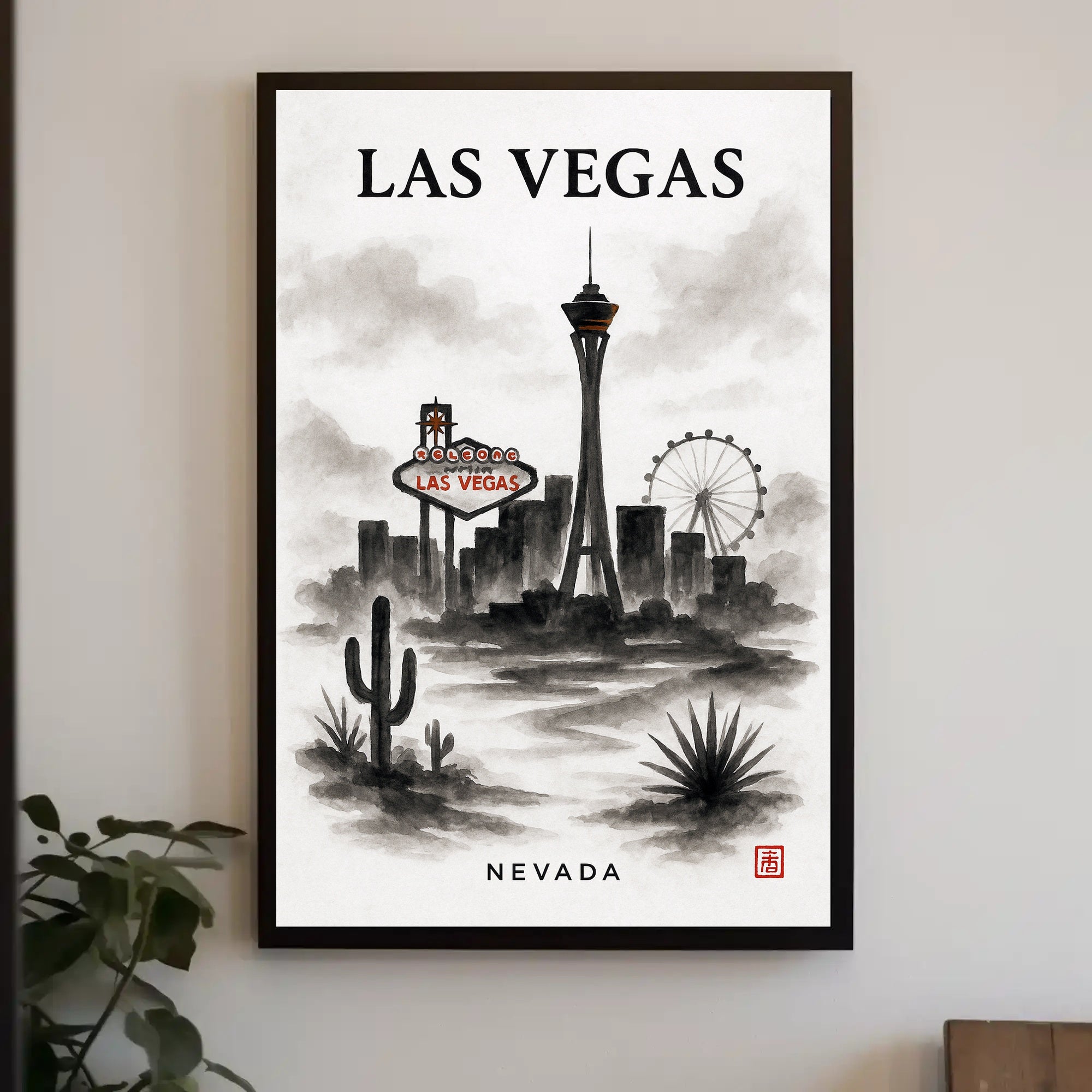 Las Vegas Skyline Poster PosterGoat