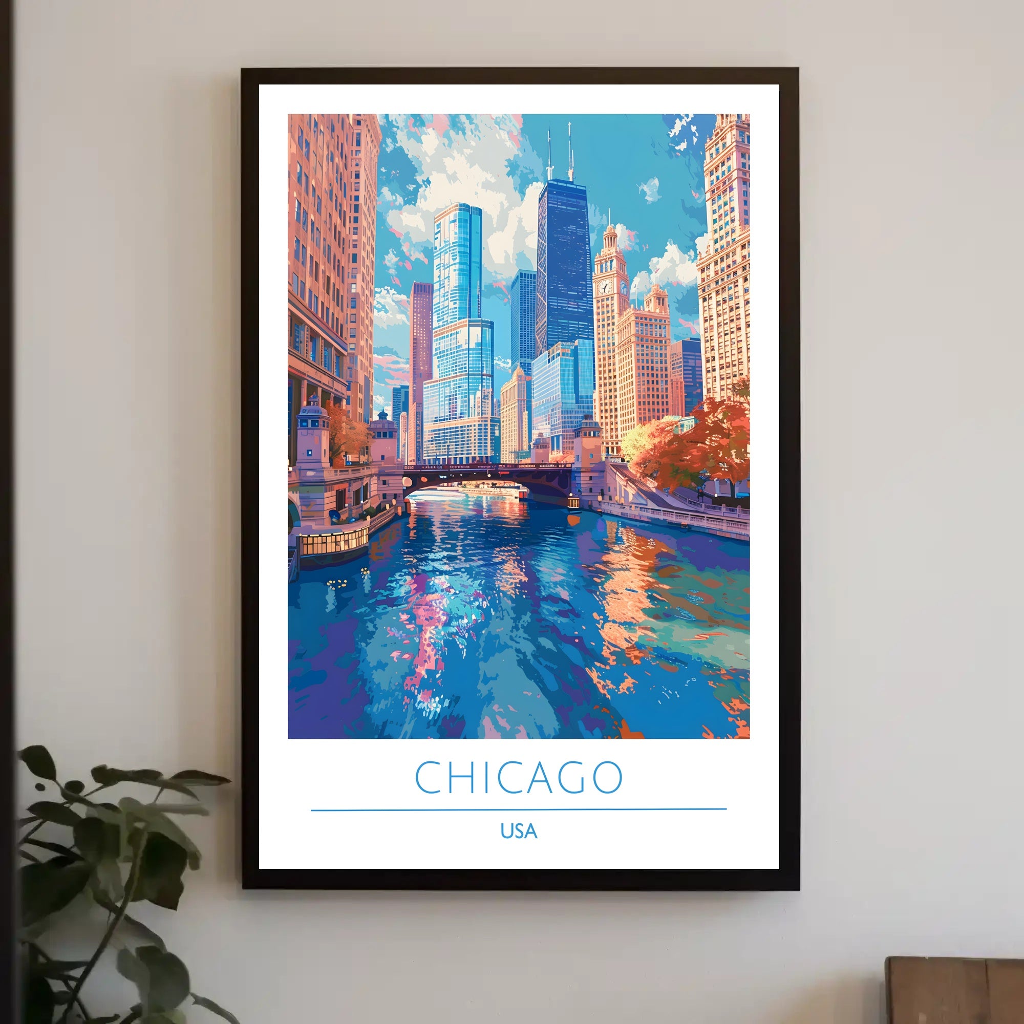 Chicago Skyline Reflections: Urban or Cityscape Poster