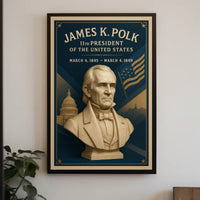 James K. Polk Bust Presidential History Poster