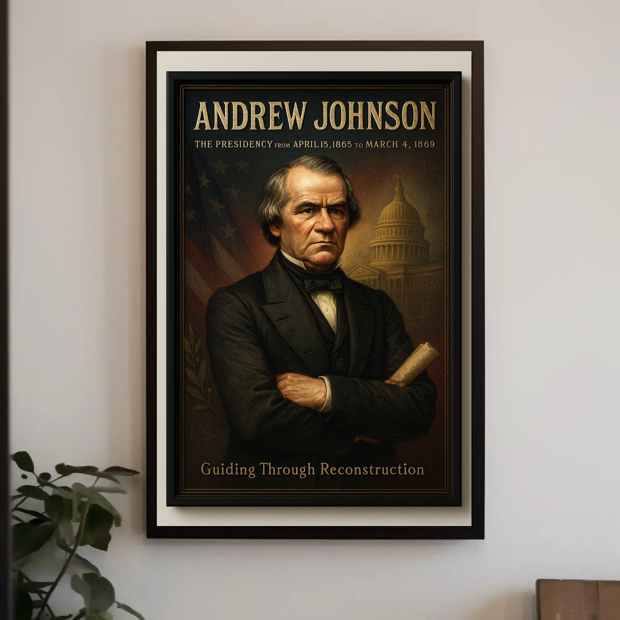 Andrew Johnson Vintage Presidential Historical Poster