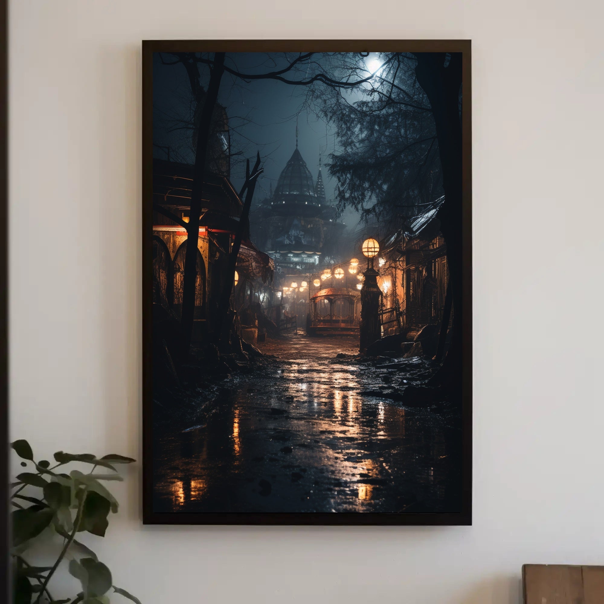 Mysterious Temple at Night Cultural or Heritage Poster
