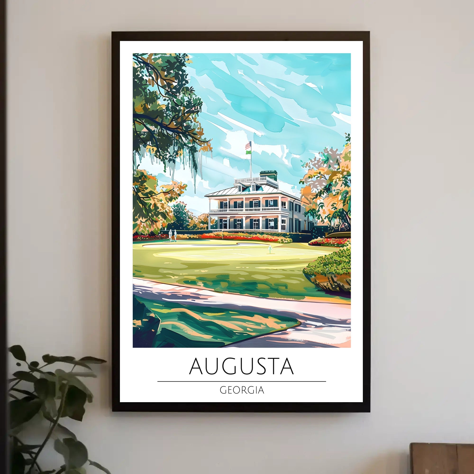Augusta Georgia Clubhouse Golf Scenic Sports Poster