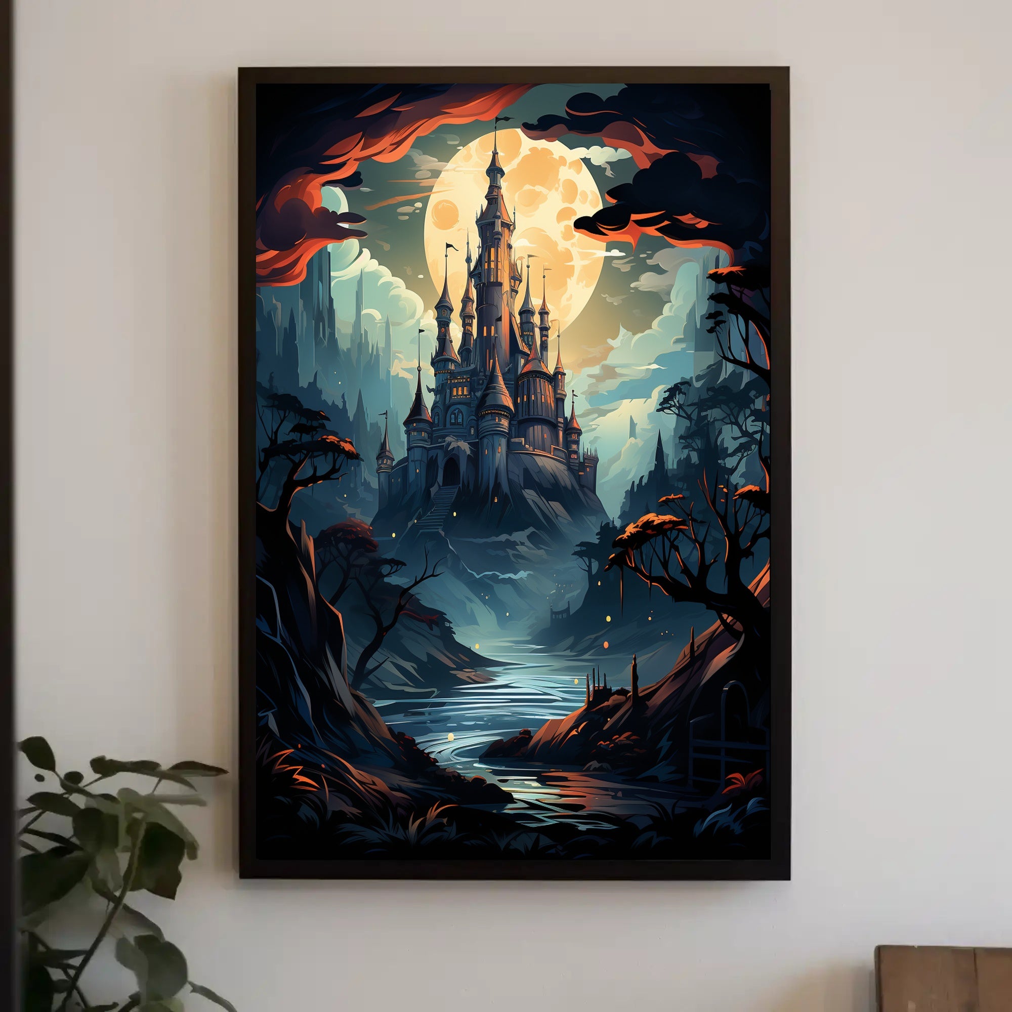 Enchanted Castle Under The Moon Poster