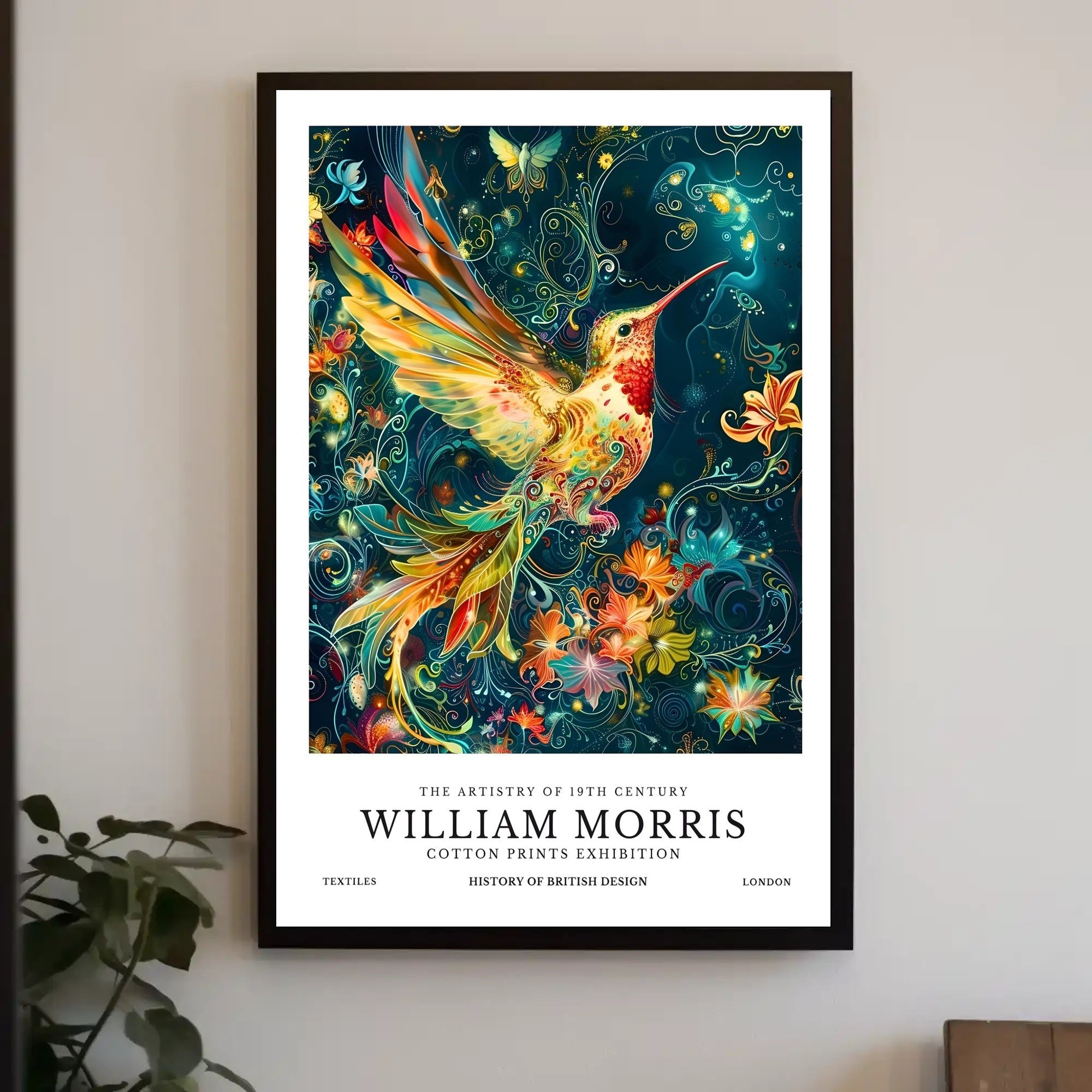Artistic Heritage: Vibrant Bird in British Design Poster
