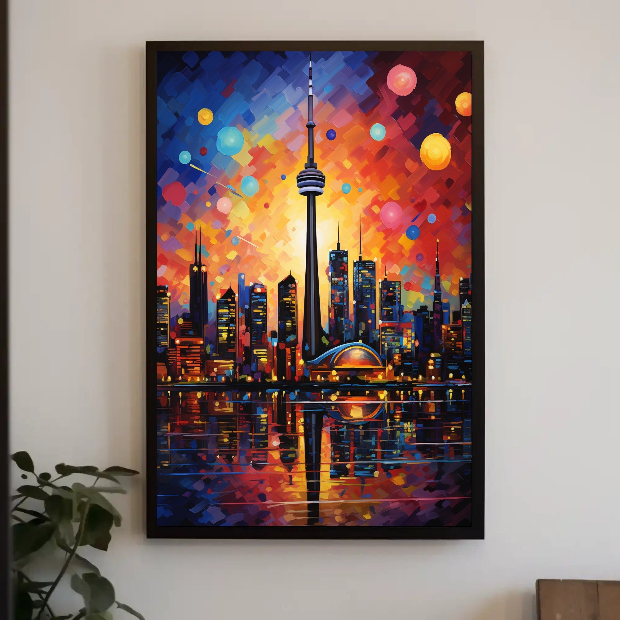 Vibrant Cityscape At Dusk Poster