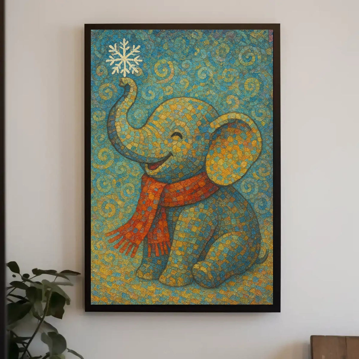 Whimsical Winter Elephant Poster