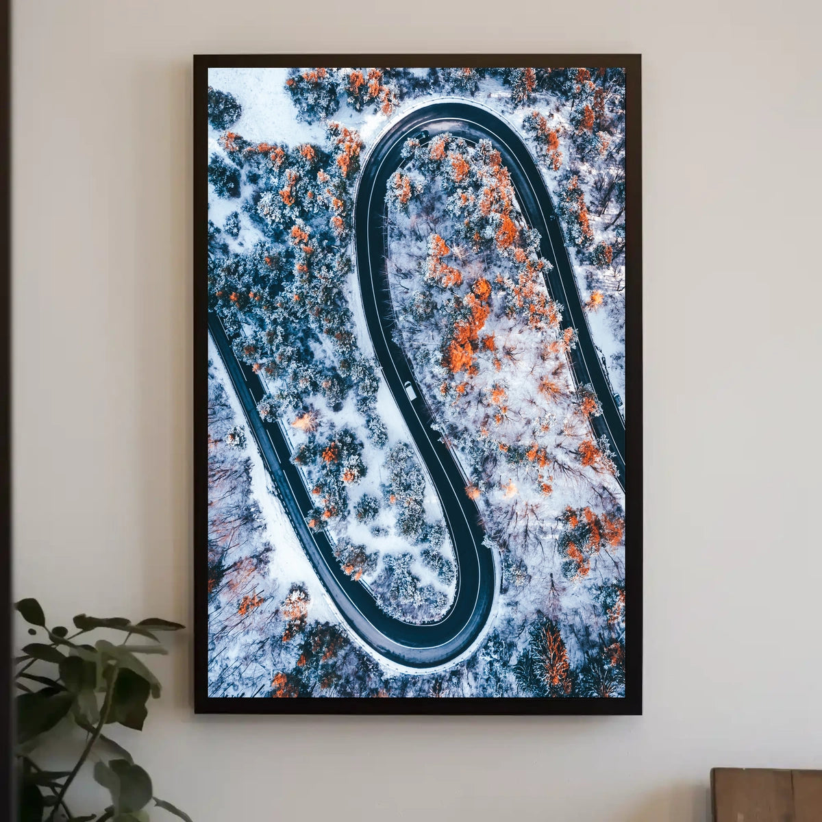 Serpentine Winter Road Poster