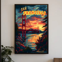 Sunset Over the Golden Gate Poster