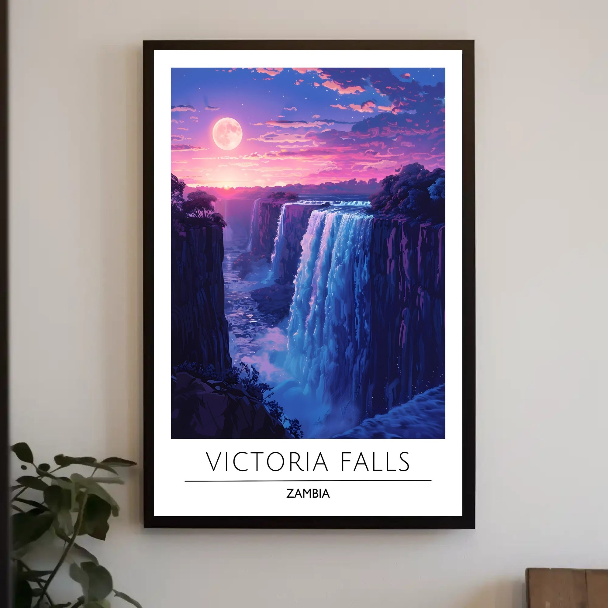 Victoria Falls Sunset Travel Poster