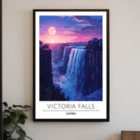 Victoria Falls Sunset Travel Poster