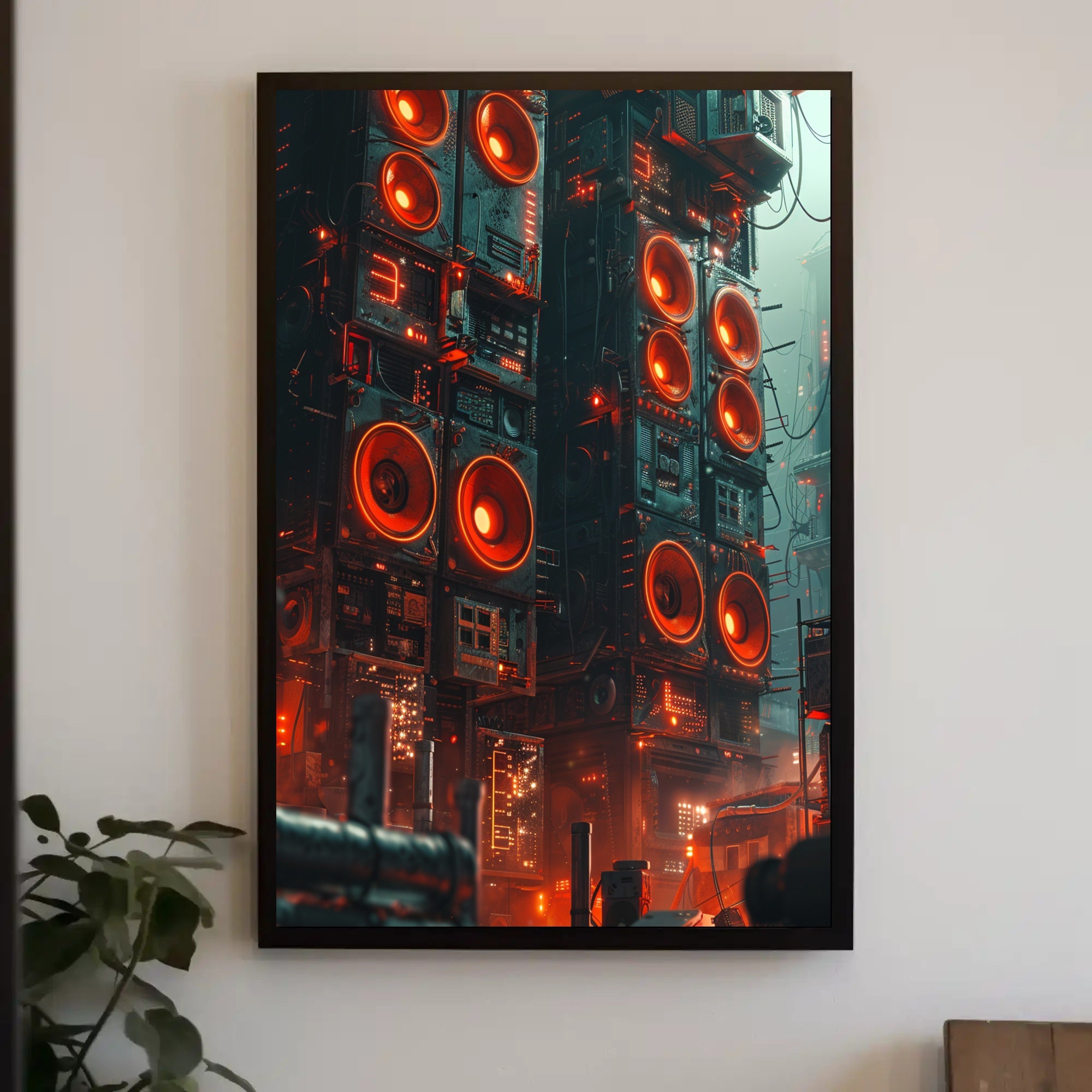 Futuristic Cyberpunk Cityscape Poster: Urban Energy Vibes PosterGoat