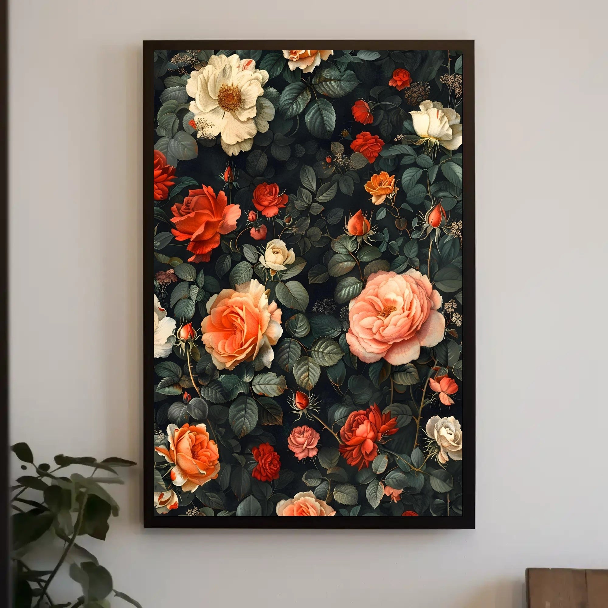 Lush Vintage Rose Arrangement Artistic Poster