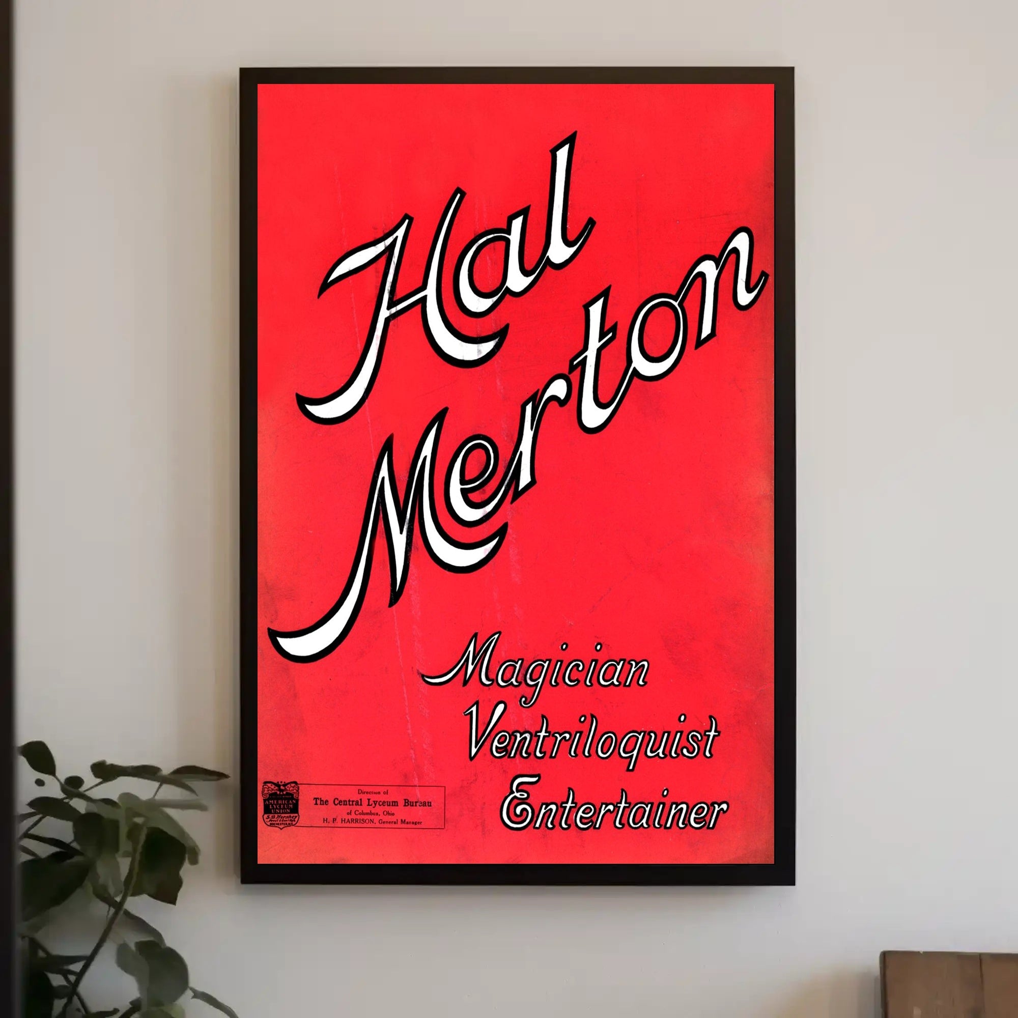 Hal Merton Vintage Magician & Ventriloquist Cultural Poster