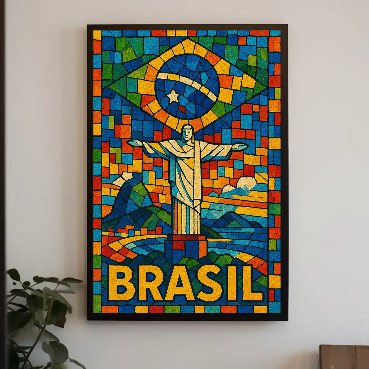 Vibrant Brazil Mosaic Poster