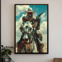 Cyberpunk Cowboy: Futuristic Western Art Print PosterGoat