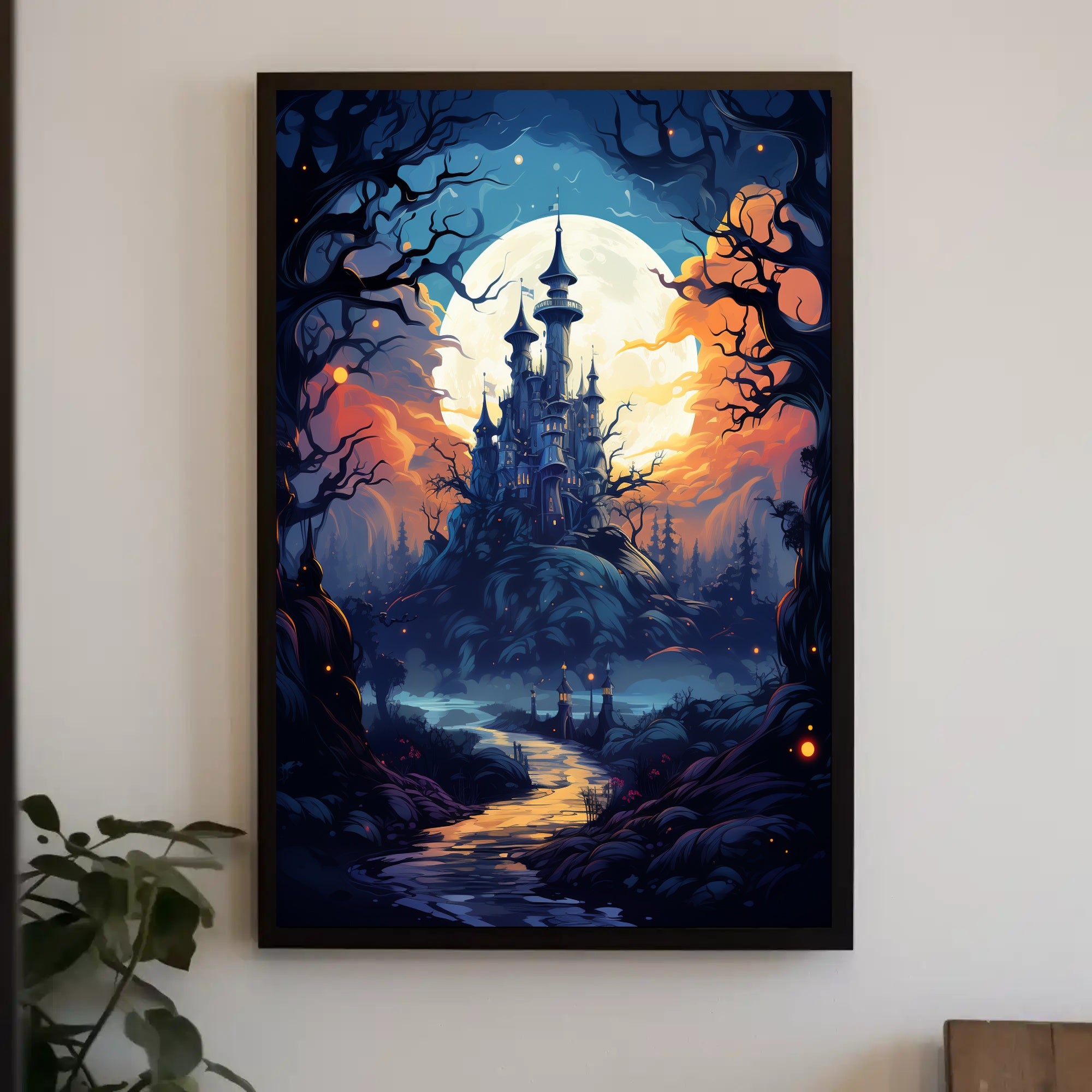 Enchanted Castle Under The Moon Poster