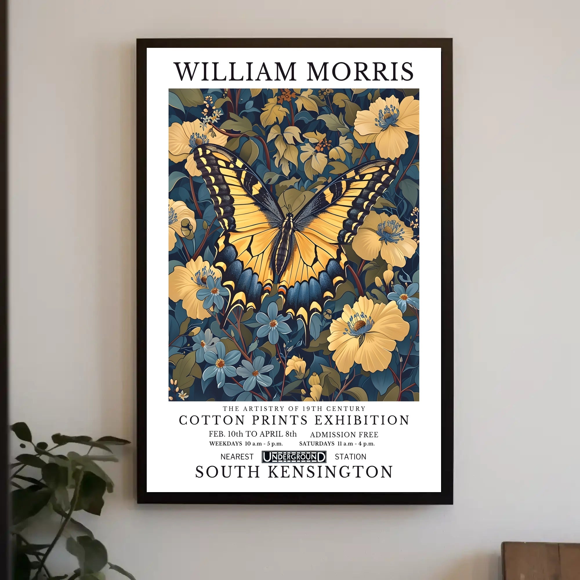 William Morris Butterfly and Floral Heritage Artistic Poster