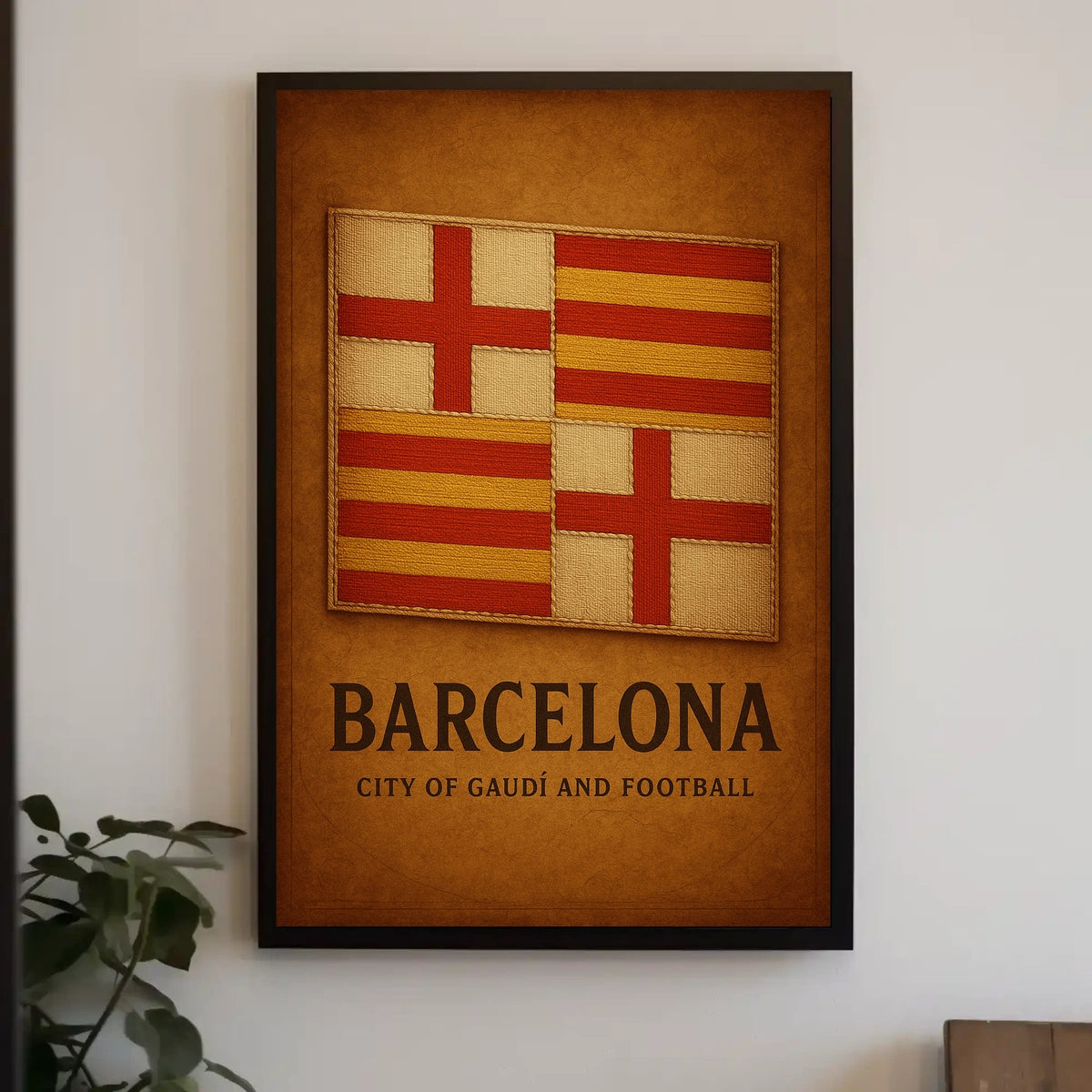 Barcelona City of Gaudí and Football Poster
